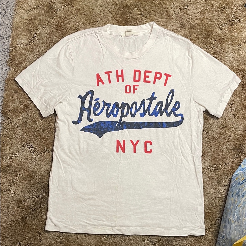 Aeropostale White T Shirt‎ Size Medium Unisex